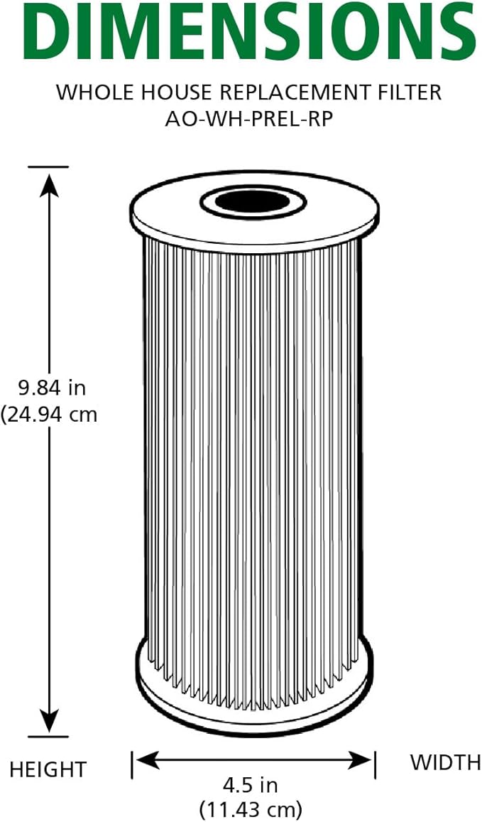 AO Smith 4.5"x10" 20 Micron Sediment Water Filter Replacement Cartridge - For Whole House Filtration Systems - AO-WH-PREL-RP