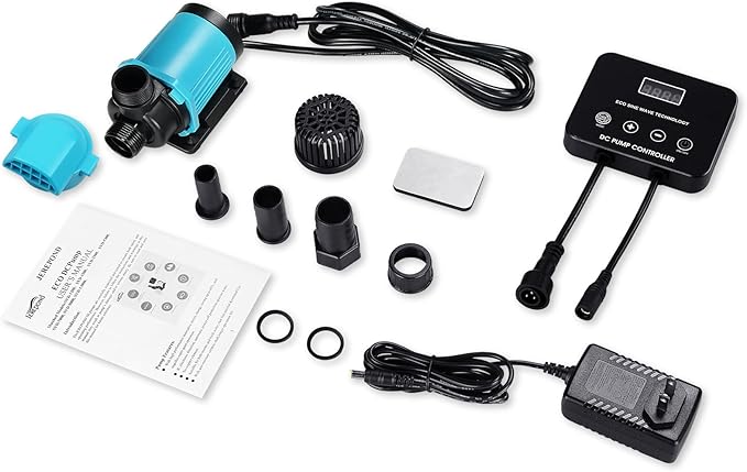 660GPH Aquarium Return pump with LCD display controller, DC 24V 25W aquarium pump for saltwater freshwater aquarium,fish tank,sump,20 speeds ECO Quiet Submersible and inline pump - AquaVibe