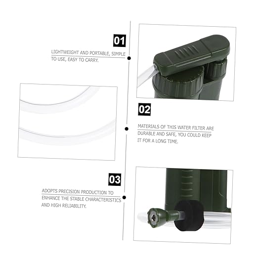 VICASKY 1pc Portable Outdoor Water Filter Pump Emergency Personal Water Purifier for Camping Hiking and Survival Removes Sediments and