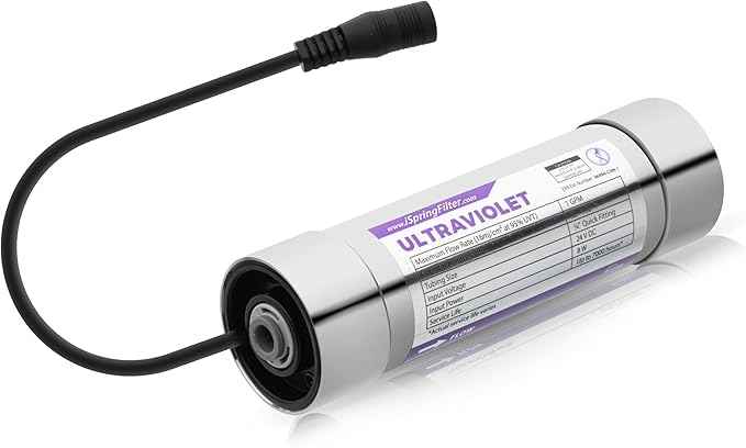 iSpring UVF8 LED UV Water Filter, Add-on Kit for Under Sink Water Filtration Systems, Mercury-Free, Stainless Steel - AquaVibe