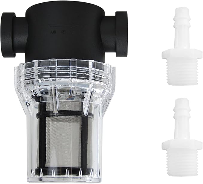 Water Pump Strainer, 1/2" Female NPT in-Line Strainer Beer Filter with 80 mesh Stainless Steel Filter Screen, Garden Hose Sediment Filter for RV Water Tank Pressure Washer Outdoor Hose