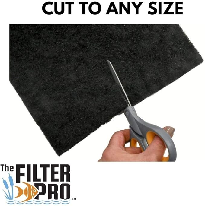 Carbon Fine Filter Media, 3/8" Thick, 18" x 60" Roll, Perfect for Aquariums, Ponds or Water Gardens, Made in USA