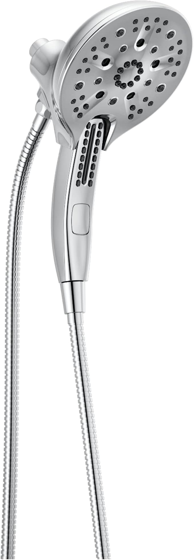 Delta Faucet 5-Spray In2ition 2-in-1 Dual Hand Held Shower Head with Hose, H2Okinetic Handheld Shower Head with Magnetic Docking, Chrome Handheld Shower Heads, Chrome 58620-PR-PK