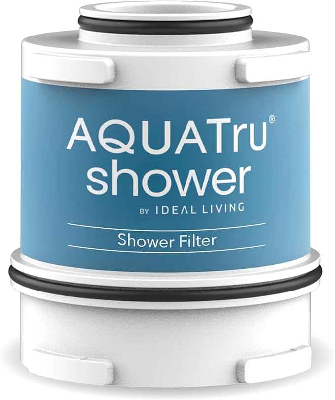 AquaTru Shower Filter High-Output Replacement Cartridge | Triple-Stage Filter Helps Reduce Chlorine, Chloramine, and Other Harmful Contaminants for Soft and Healthy Skin and Hair