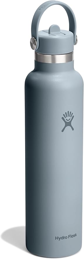 Hydro Flask Water Bottle - Insulated Stainless Steel - Straw Lid, Non Spill, Leakproof in 24 Oz Shale Gray