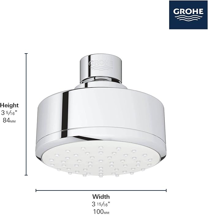 GROHE Tempesta Cosmopolitan 100 1 Spray Shower Head, Starlight Chrome