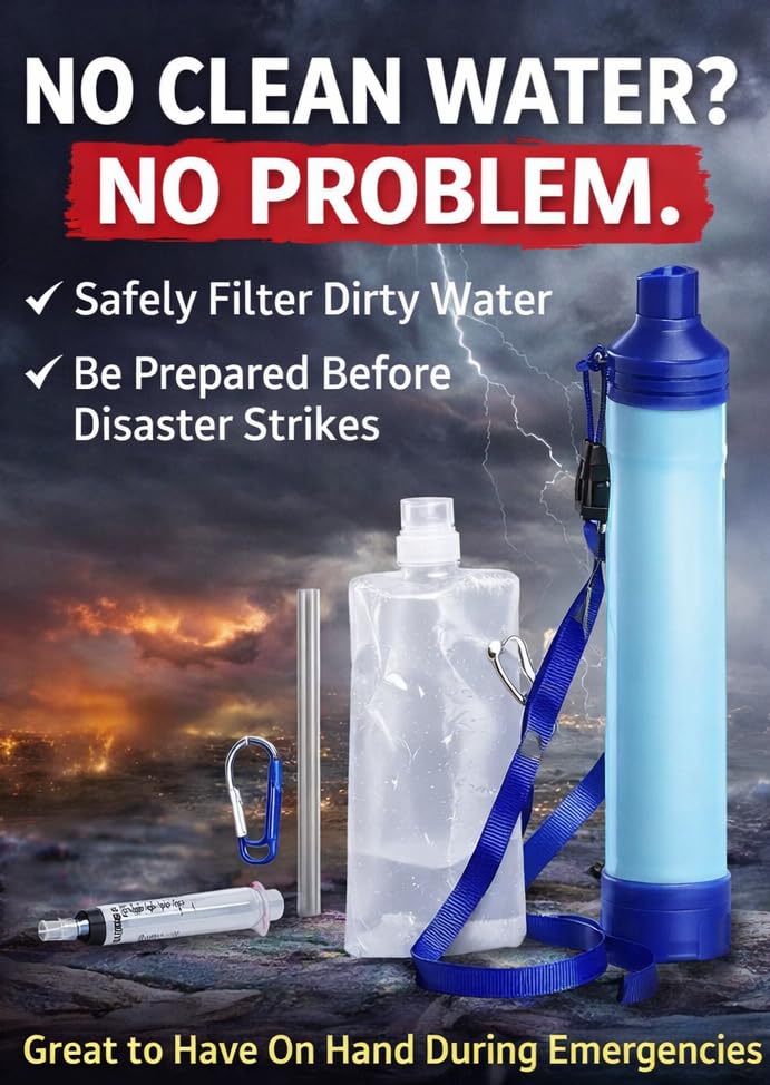 Portable Water Filter Straw Kit (2 Count)