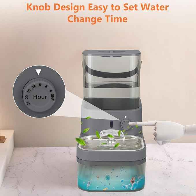 Smart Pet Water Fountain,Filterless Cat Water Fountain No Filter,3L/102oz Ultra Silent Cat Fountain, Separation Design