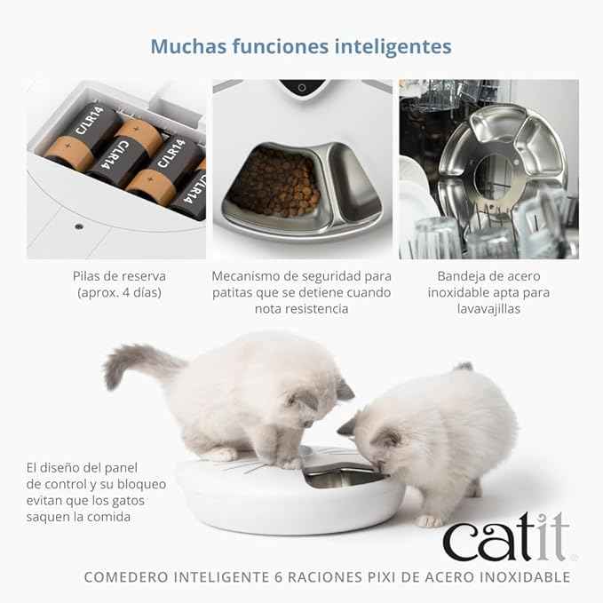 Catit PIXI 6-Meal Feeder Replacement Tray – Dishwasher Safe, Durable, Food-Grade Stainless Steel, Easy-Clean Design, Fits PIXI Smart 6-Meal Cat Feeder