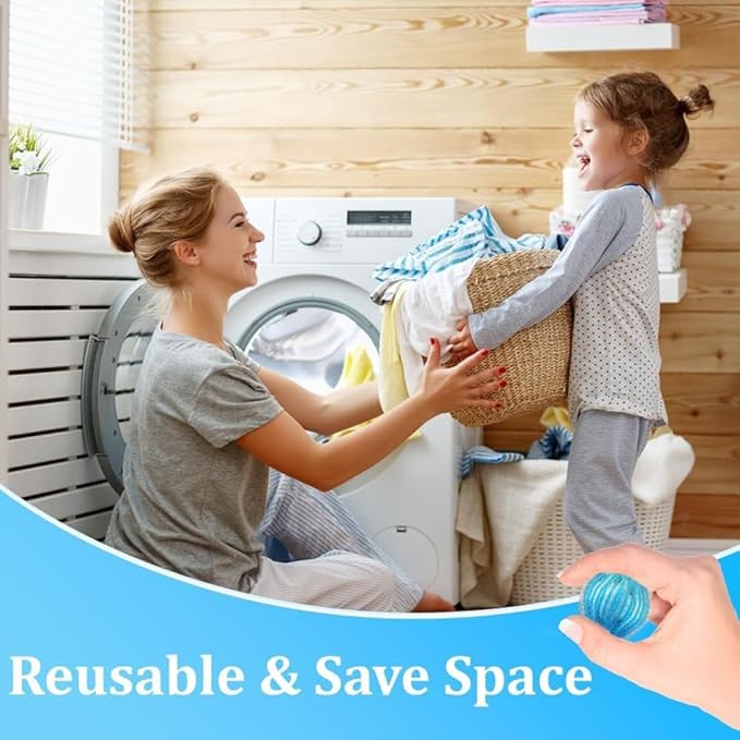 Reusable Laundry Lint Balls for Washing Machines - Remove Hair, Fur, and Lint from Clothes and Fabrics