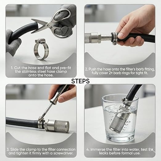 304 Stainless Steel Water Pump Filter Hose End Strainer Barbed Inline Mesh Screen, Assorted Sizes for Pressure Washer Garden RV Prevents Debris Clogging,1pcs(12mm 1/2 Inch)