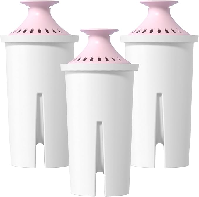 Overbest Magnesium Pitcher Water Filter, Replacement for Brita® Pitchers and Dispensers, Brita® Classic 35557, OB03, Mavea® 107007, and Amazon Basics® 10-Cup Pitcher, Includes 3 Filters