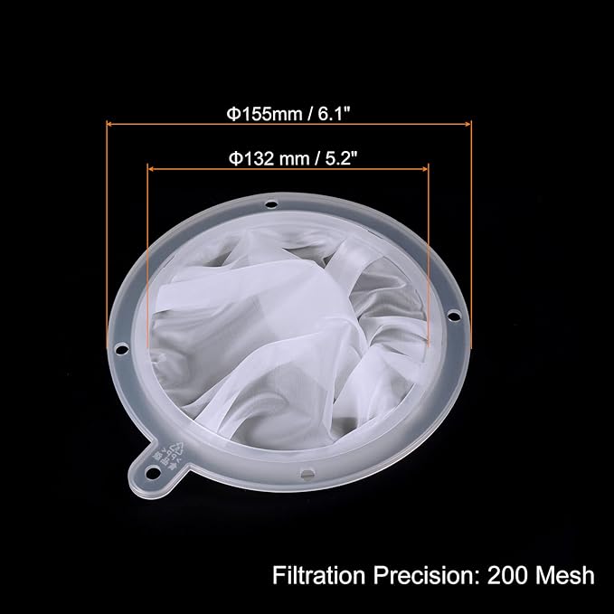 PATIKIL 6.1" O.D. Food Filter Strainer, 200 Mesh Kitchen Mesh Filters Strainers Fine Mesh Sieve for Juice, Coffee, Soy Milk Filtration, White