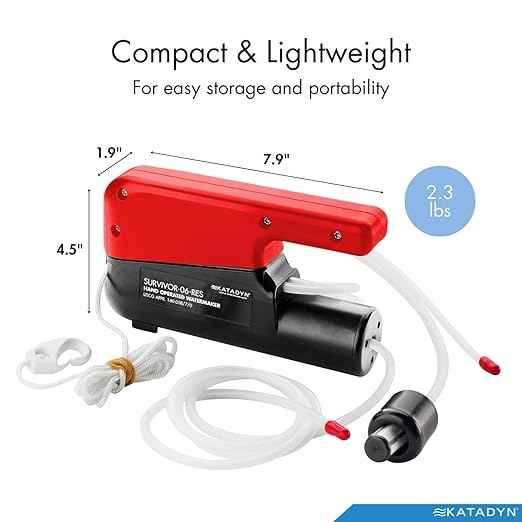 Katadyn Survivor 06-LS-RES Hand Powered Desalinator for Seawater - Compact, Portable, and Durable Reverse Osmosis Water Filter for Life Rafts, Survival Kits, and Marine Use