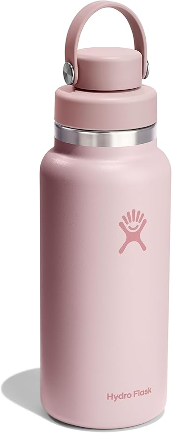 Hydro Flask Water Bottle - Insulated Stainless Steel - Wide Mouth Chug Lid, Non Spill, Leakproof in 32 Oz Tonal Trillium Pink