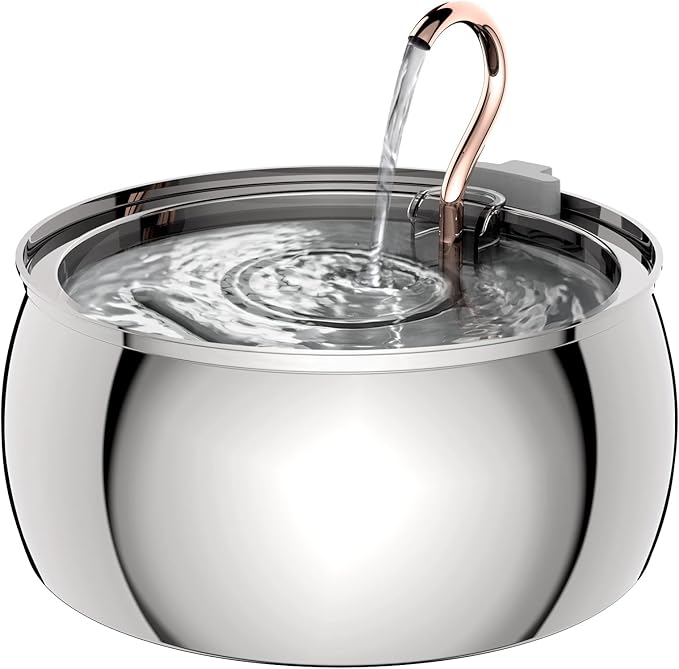 Tomxcute Swan Neck Cat Water Fountain - Elegant Swan Neck Copper Spout Design Cat Fountain for Drinking, 4.0L Large Capacity Ultra Quiet Kitty Drinking Fountain for Cats, Small Dogs, Multiple Pets