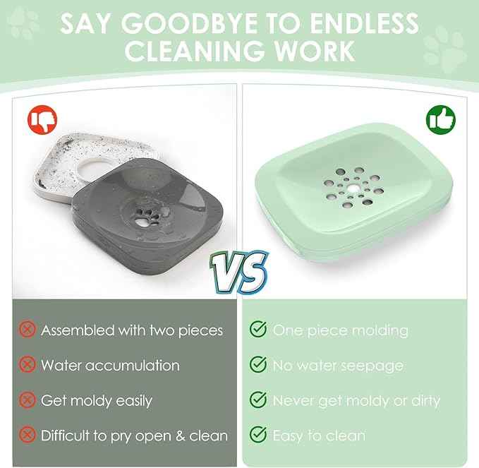 AONKEY 3L Dog Water Bowl No Spill, 101oz Large Spill Proof Dog Bowl Reduce Refill, Anti Splash No Mess Dispenser Dripless Slow Drinking Water Bowl for Sloppy Messy Drinkers (Sprout Green)