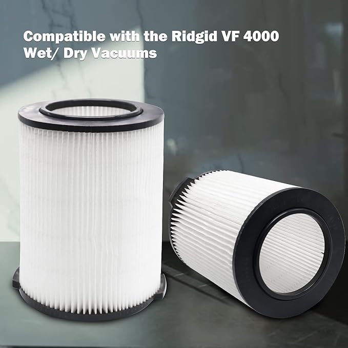 2 Pack VF4000 Replacement Filter for Shop Vac Wet Dry Vacuums 5-20 Gallon 72947 & for Husky 6-9 Gallon Vacuum Cleaners, Compatible with Rigid RV2400A WD5500 WD0671 WD1270 RV2600B WD06700 WD09450 - AquaVibe