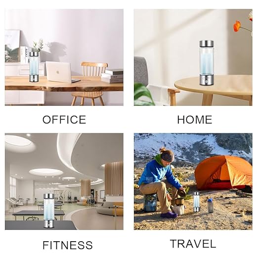 2025 Premium Hydrogen Water Bottle – Portable SPE PEM Molecular Hydrogen Generator | HydroHealth Hydrogen Water Bottle for Kidney Health, Alkaline Ionized H₂ Water | HydroVital Aqua Bottle