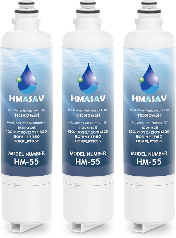 11032531 Filter Replacement - Compatible with Ultra Clarity Pro Water Filter Bosch, Thermador Water Filter Replacement for BORPLFTR50, BORPLFTR55, 12033030, 12028325, 11025825, 3PACK - AquaVibe