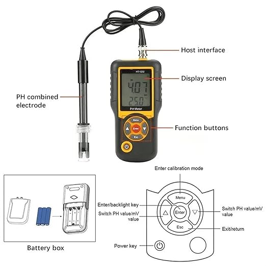 HT-1202 Digital PH Meter PH Tester Smart Sensor for Mariculture Freshwater Farming Water Quality Monitor PH Detector