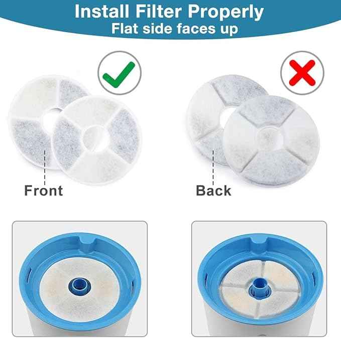 8-Pack Filters Compatible with Catit Senses Fountains and Catit Flower Fountains, Cat Water Fountain Replacement Filters