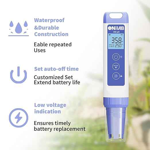 ONiLAB Digital pH Meter,0.01pH High Accuracy Pen Type pH Tester Kit,Waterproof, Auto Temperature Compensation, Easy Calibration,Replaceable Probe