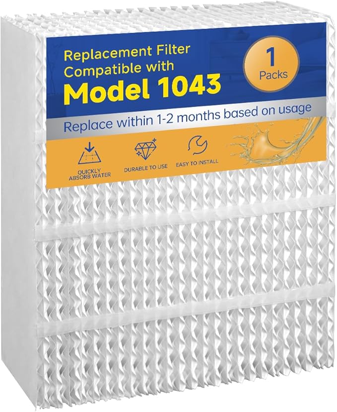 EP9800 1043 Evaporative Humidifier Wick Replacement for AIRCARE EP9700 EP9500 SS390DWHT 821000 826000 826800 Bemis Space Saver 800 Series Essick Air EP9R-Series 1 Pack - AquaVibe