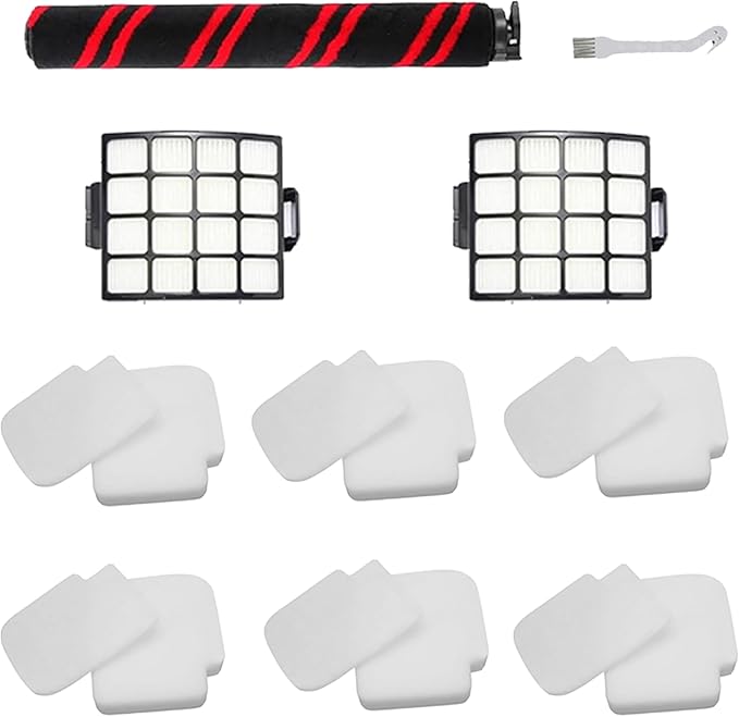 Brushroll & Foam Felt Filters Replacement Compatible with Shark Stratos Upright Vacuum with DuoClean PowerFins AZ3002 & AZ3000W AZ3000 - AquaVibe
