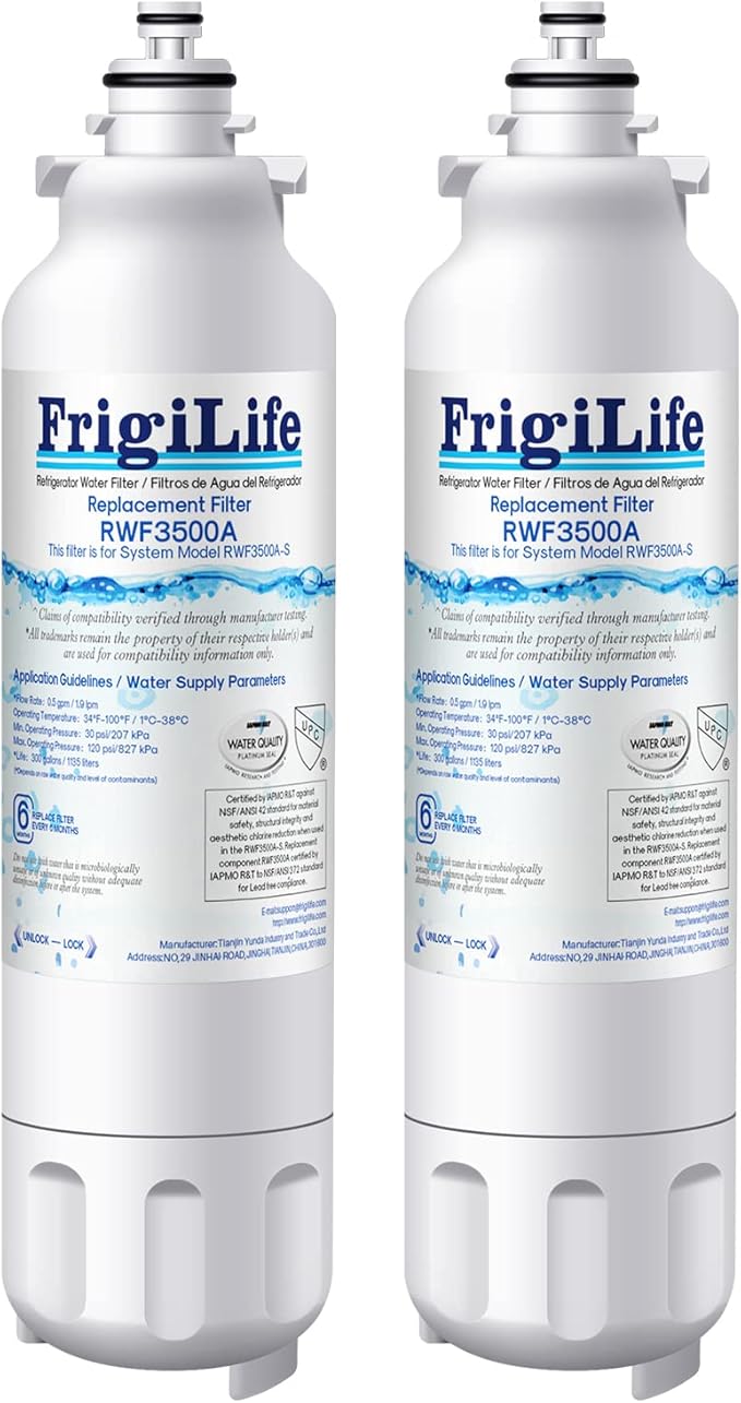 ADQ73613401 Refrigerator Water Filter, Replacement for LG LT800P, ADQ73613402, ADQ73613408, ADQ75795104, Kenmore 9490, 46-9490, LSXS26326S, LMXC23746S, LMXC23746D (Pack of 2) - AquaVibe