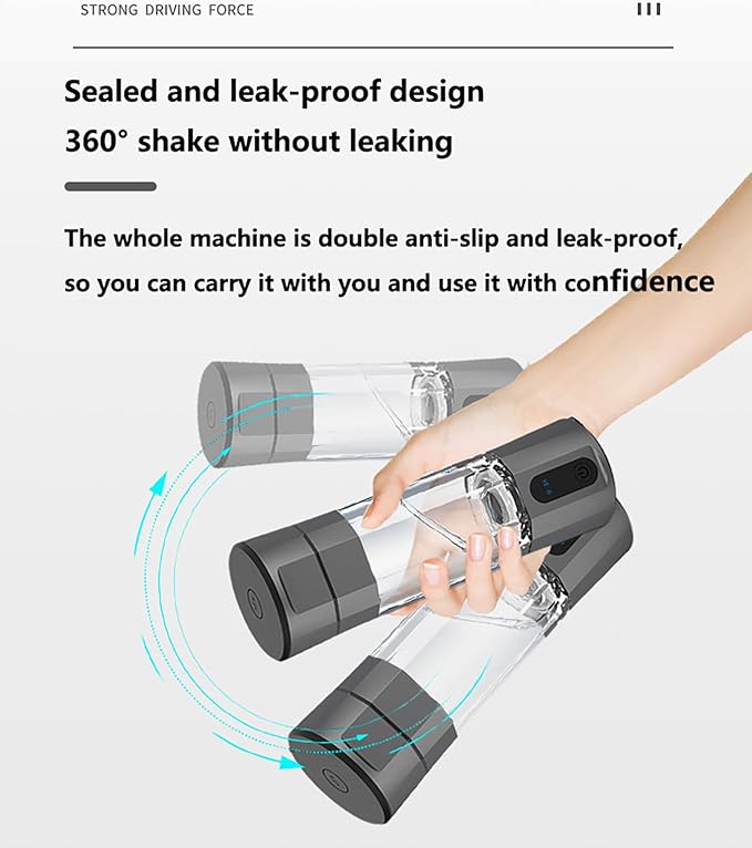 Portable PEM Hydrogen Water Bottle Generator, 200ML Smart Hydrogenated Water Bottle with Platinum Electrodes – Rechargeable Molecular Hydrogen Water Machine for Travel, Fitness & Home