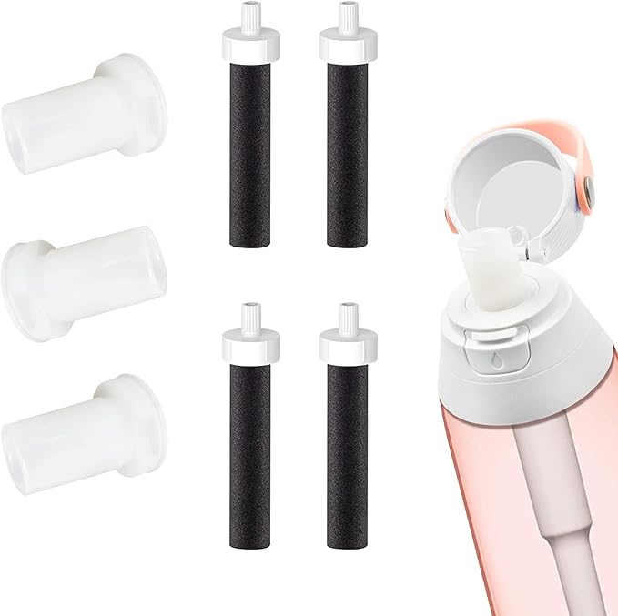 Brita Bottle Mouthpiece Replacement - 3PC Silicone Mouthpiece, 4PC Filter Cartridges, Bottle Parts