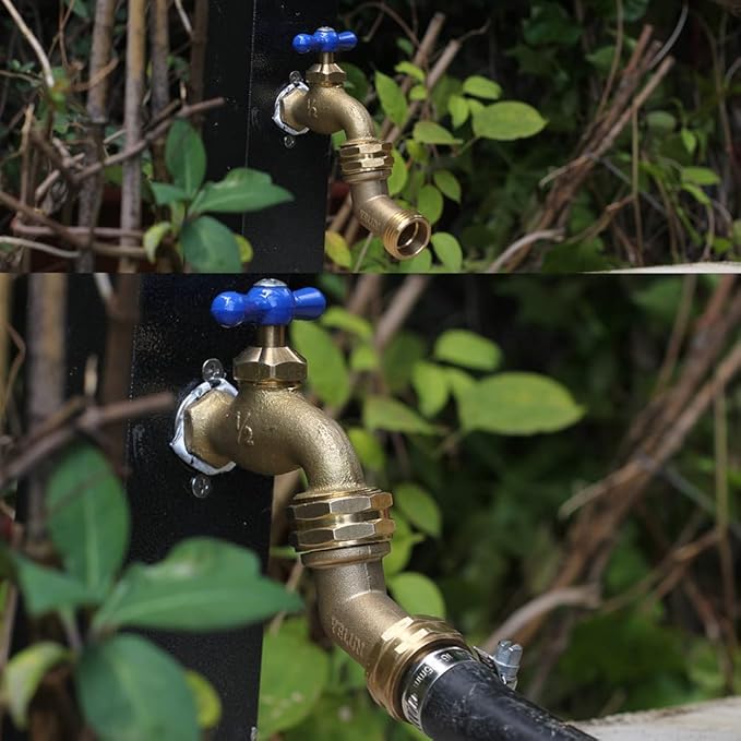 Garden Hose Elbow Connector 45 Degree Solid Brass Pipe Fittings -Eliminates Stress and Strain On RV Water Intake Hose Adapter 3/4" FHT x 3/4" MHT (45 Degree Hose Elbow) - AquaVibe