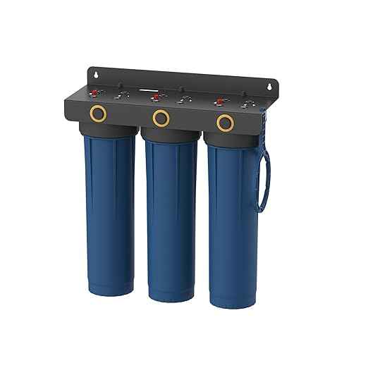 Waterdrop 3-Stage Whole House Water Filter System,with Heavy Metal and Anti-Scale Sediment Filter, Highly Reduce Iron, Scale, Lead, Chlorine, Taste,5 Micron WHF3T-SH,1" Inlet/Outlet