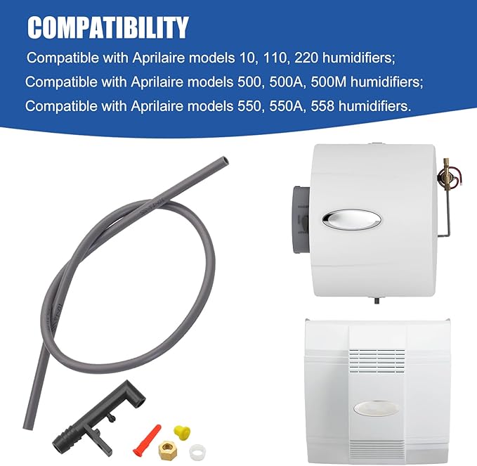 4079 Humidifier Feed Tube Assembly Kit with Nozzle, Sleeve Nut, Orifice, Strainer for 500 Series Compatible with Humidifier 110, 220, 500, 500A, 500M, 550, 550A, 558 - AquaVibe
