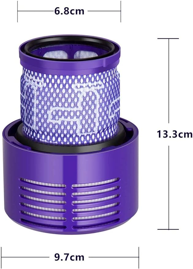 Leadaybetter 4pack Washable Hepa Filter Replacements for Dyson V10 SV12 Cordless Vacuum Cyclone Animal Absolute Total Clean Cordless Vacuum Cleaner, Replace # DY-969082-01 - AquaVibe