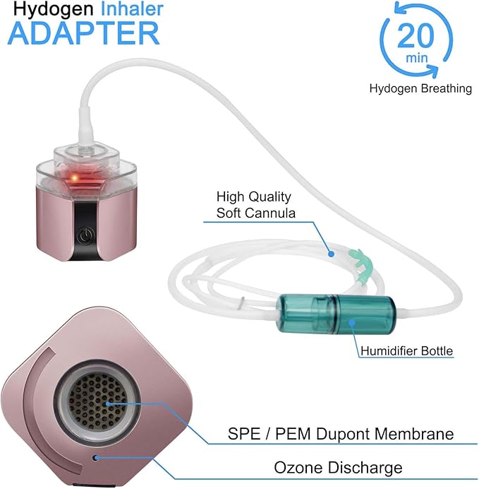 3-in-1 Portable Hydrogen Water Maker, Up to 3000PPB, 350ML Hydrogen Water Generator, with Inhaler, USB Rechargeable, Anti-Oxidation and Anti-Aging