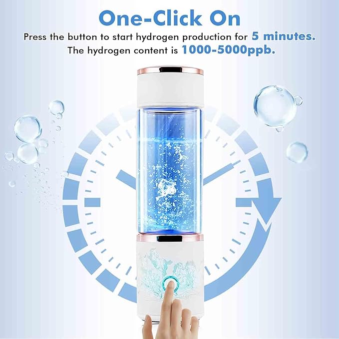 300mL Capacity Portable Hydrogen Water Ionizer Machine, 1000-5000PPB Electrolysis Technology, Hydrogen Water Generator, Relieve Fatigue, Improve Water Quality