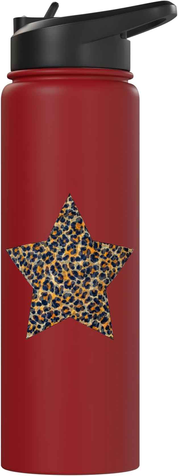 Star Shape - Cute Cheetah Leopard Print Graphic Stainless Steel Insulated Water Bottle