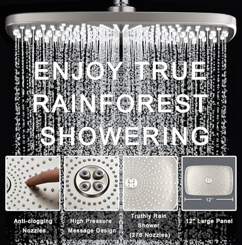 12" High Pressue Rain Shower Head with Handheld