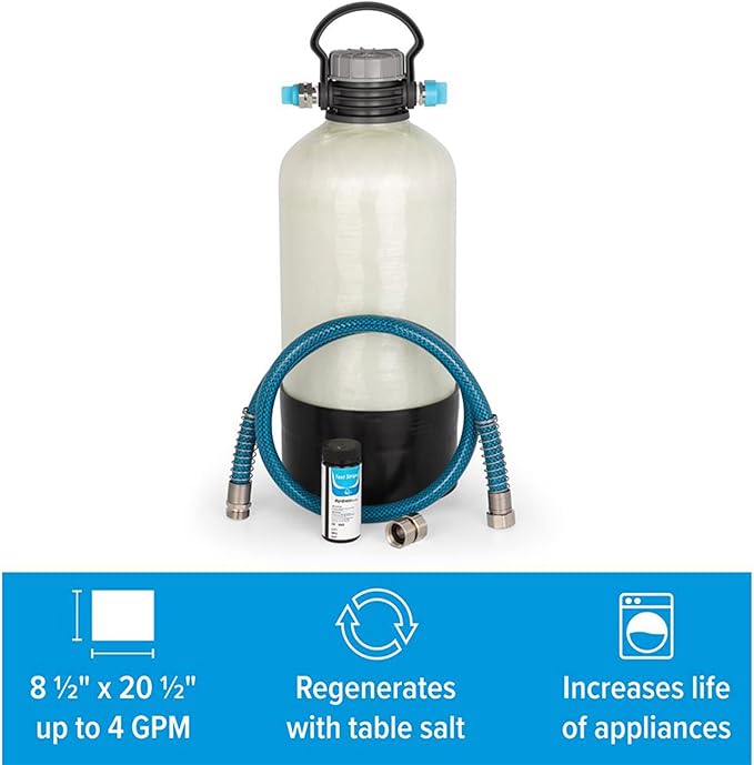 Camco TastePURE Portable Water Softener | Helps Reduce The Hardness of Your RV or Boat's Water | Features a Compact Design (40655)