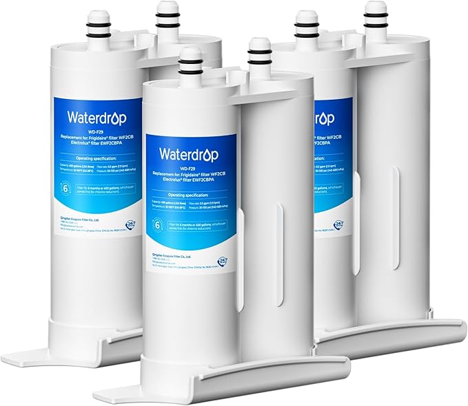 Waterdrop Replacement for Frigidaire® & Electrolux® WF2CB®, PureSource2®, NGFC 2000, FC100, Kenmore® 9916, EWF2CBPA®, 1004-42-FA Refrigerator Water Filter, 3 Filters