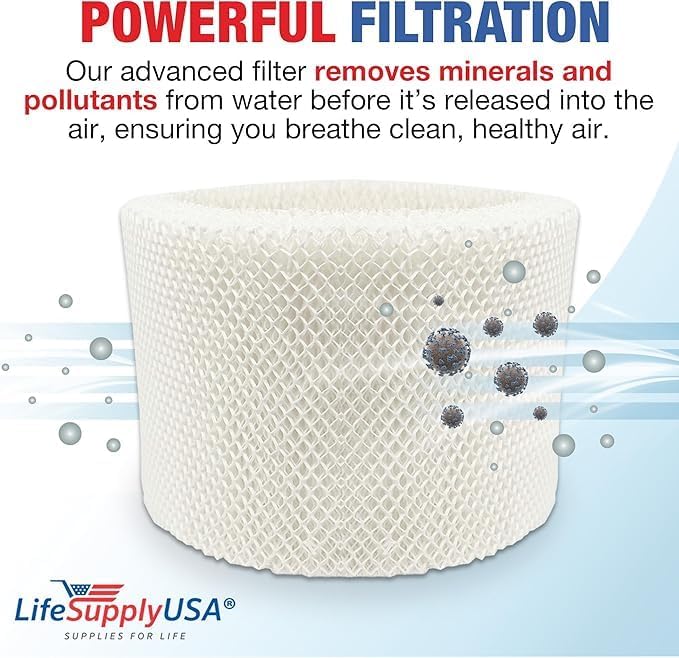 LifeSupplyUSA HWF75 Humidifier Filter D Wick Replacement Compatible with Holmes HWF75CS, HM3500, HM3600, Sunbeam SCM3501, SCM3502, Honeywell HCM6009 Cool Mist Humidifiers (2-Pack)