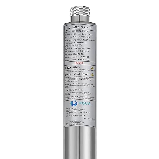 HQUA-OWS-12T 120V 40W 12GPM Whole House Ultraviolet Water Purifier Filter, + 2 Extra UV Bulbs,with Lamp Rated Life 365 Days Ballast