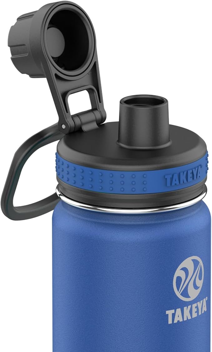 Takeya Originals 24 oz Vacuum Insulated Stainless Steel Water Bottle - Leakproof & BPA-Free Spout Lid - Keeps Drinks Cold 24 Hrs/Hot 12 Hrs - Double-Wall Design - Ideal for Active Lifestyles, Navy
