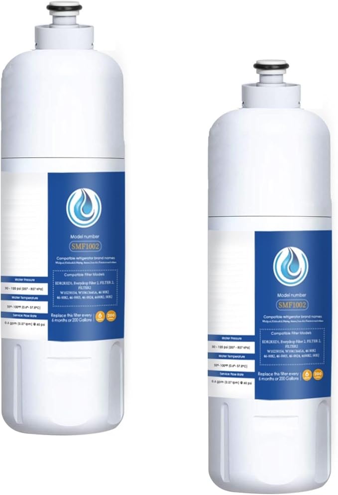 EDR2RXD1 Water Filter 2 Replacement for Whirlpool W10413645A, WHR2RXD1, W10413645, P9KB2L, P9RFKB2L, Kenmore 46-9082, 46-9903, Whirlpool WRX986SIHV, WRF757SDHZ, WRX986SIHZ, 2 PCS
