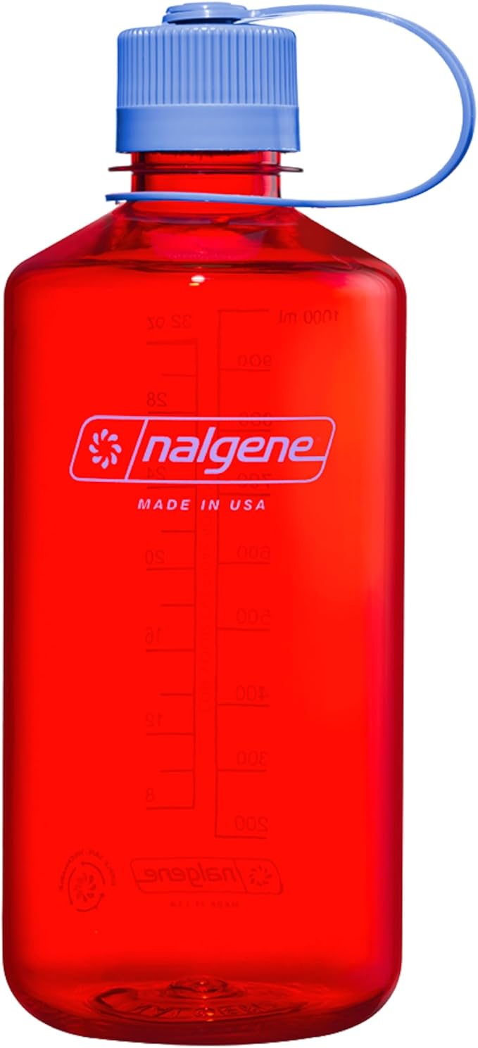 Nalgene 32 oz Narrow Mouth Water Bottle | BPA-Free, Durable & Leak Proof, Lightweight Bottle for Gym, Office & Travel, Marmalade