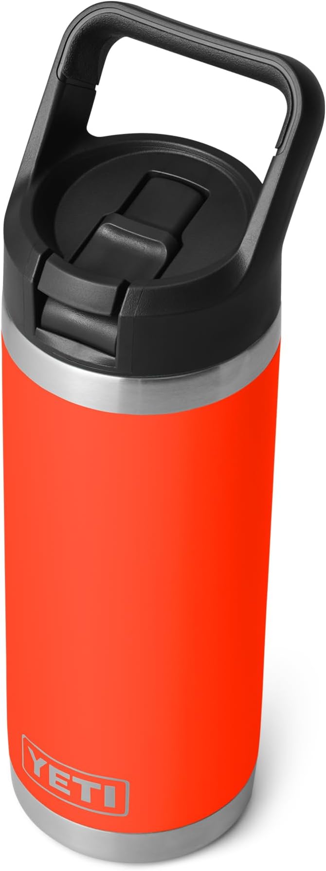 YETI Rambler 18 oz Bottle, Vacuum Insulated, Stainless Steel with Color Matching Straw Cap, Solar Flare