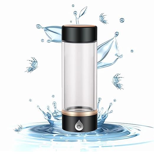Ion Bottles Hydrogen Water Ionizer,Portable Hydrogen Water Bottle Generator,Improve Water Quality Glass Hydrogen Water Ionizer Machine,Black
