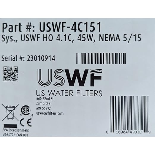 4C151 Ultraviolet Light Water System - 15 GPM, 316L Stainless Steel, 10,000 hr lamp Life, 1" MNPT, 120V